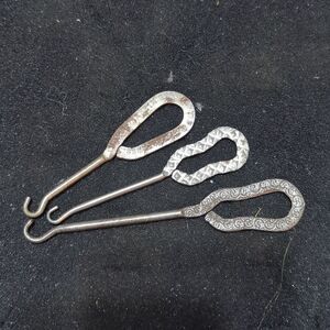 3 Antique Shoe Button Hooks Makers